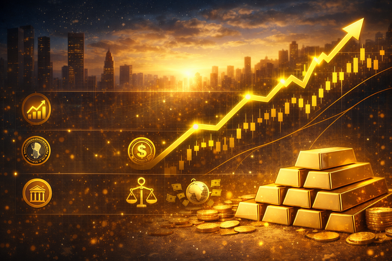 The forward outlook for gold is broadly bullish across short, medium, and long horizons